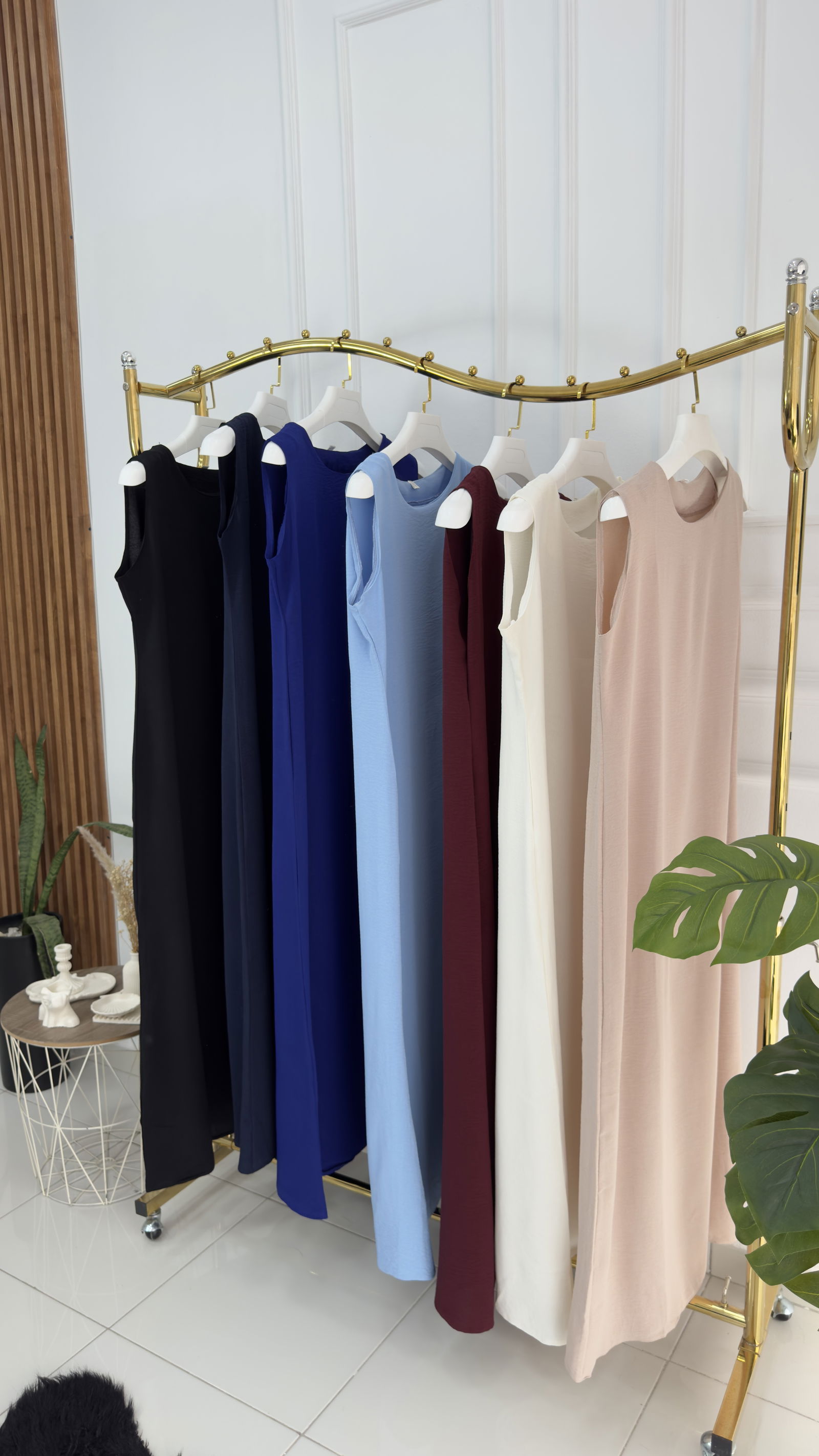 Robe droite en crepe froissé