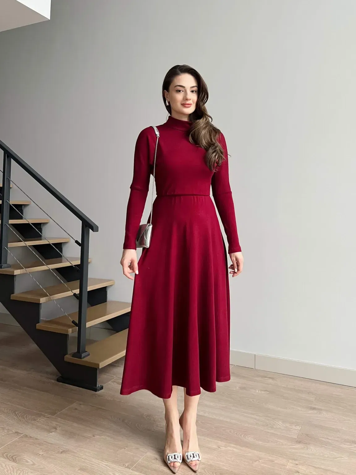 Robe à manches longues et jupe cloche - صورة 2 thumbnail