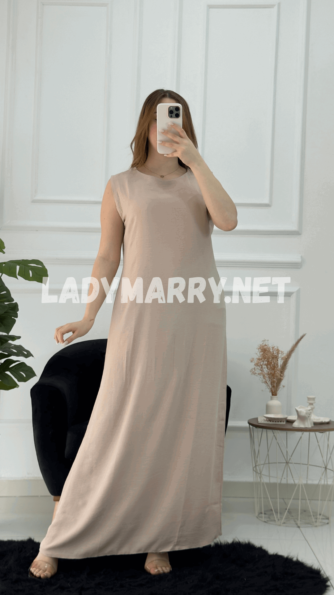 Robe droite en crepe froissé - صورة 14 thumbnail